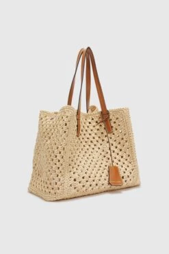 ERMANNO SCERVINO Multicolor Rafia Shopping Bag With Hand-made Crochet Weave -Angelina Store D463S304FMRDM 30815 03