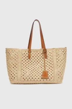ERMANNO SCERVINO Multicolor Rafia Shopping Bag With Hand-made Crochet Weave -Angelina Store D463S304FMRDM 30815 04