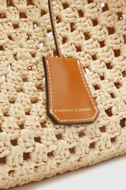 ERMANNO SCERVINO Multicolor Rafia Shopping Bag With Hand-made Crochet Weave -Angelina Store D463S304FMRDM 30815 05