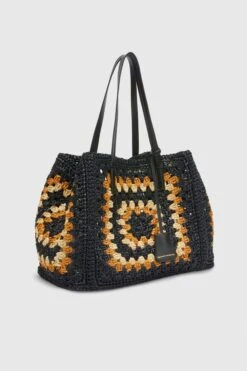 ERMANNO SCERVINO Shopping Bag In Natural Rafia With Hand-made Crochet Weave -Angelina Store D463S304FMRDM B4624 03