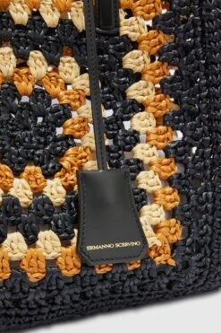 ERMANNO SCERVINO Shopping Bag In Natural Rafia With Hand-made Crochet Weave -Angelina Store D463S304FMRDM B4624 05