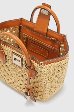 ERMANNO SCERVINO Mini Shopping Bag In Natural Rafia With Hand-made Crochet Weave 11 ERMANNO SCERVINO Mini Shopping Bag In Natural Rafia With Hand-made Crochet Weave -Angelina Store D463S352FMRDM 30815 05