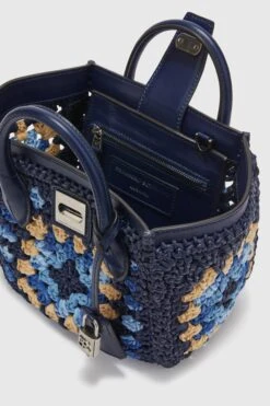 ERMANNO SCERVINO Mini Shopping Bag In Multicolor Rafia With Hand-made Crochet Weave -Angelina Store D463S352FMRDM B4623 05