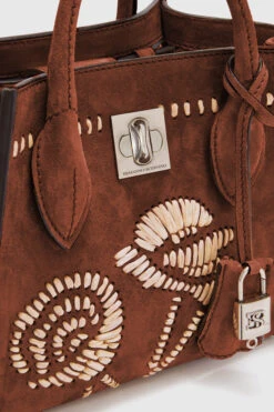 ERMANNO SCERVINO Mini Maggie Suede With Hand-made Rafia Embroidery -Angelina Store D463S352RDIW 91230 04 6c2e604b b3db 4571 bae6 2bc089ad54a9