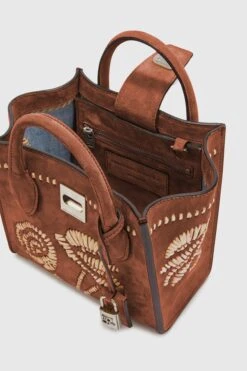 ERMANNO SCERVINO Mini Maggie Suede With Hand-made Rafia Embroidery -Angelina Store D463S352RDIW 91230 05 b6a8ea80 2c28 4004 b103 188738e8a8eb