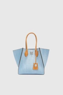 ERMANNO SCERVINO Maggie Medium In Marocain Jeans Print