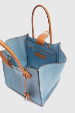 ERMANNO SCERVINO Maggie Medium In Marocain Jeans Print -Angelina Store D463S354EMY S4217 05