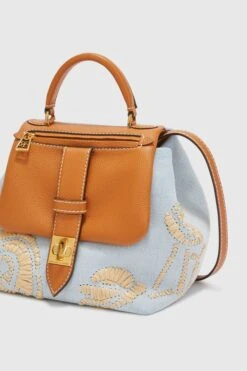 ERMANNO SCERVINO Mini Liza In Bleached Jeans With Hand-made Rafia Embroidery -Angelina Store D463S358RQNJ 64021 04