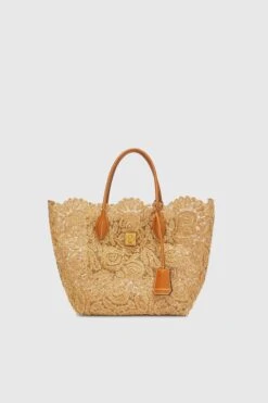 ERMANNO SCERVINO Maggie Medium In Natural Rafia Lace