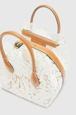 ERMANNO SCERVINO Mini Margot In White Rafia Lace -Angelina Store D463S456PYV 14800 05