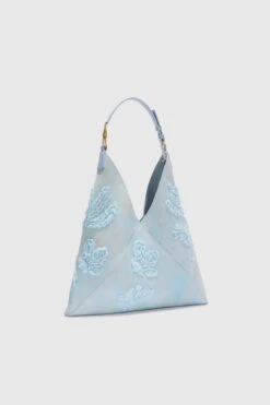 ERMANNO SCERVINO New Dudu In Light Blue Nuvolato Suede With Handmade Silk Chiffon Creponne Floral Embroidery -Angelina Store D463S703ROKR W4601 03 5ecf4d46 4ba3 4718 8c97 09ce429be1b5