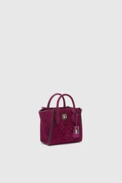 ERMANNO SCERVINO Mini Maggie In Magenta-coloured Crust Leather With Geometric Carvings With A Jour Effect Made And Finished By Hand -Angelina Store D463S752IDIW 92428 03