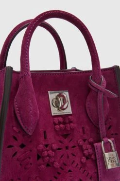 ERMANNO SCERVINO Mini Maggie In Magenta-coloured Crust Leather With Geometric Carvings With A Jour Effect Made And Finished By Hand -Angelina Store D463S752IDIW 92428 04 6390d1e1 3136 40f3 a7fa 316b066e0d86