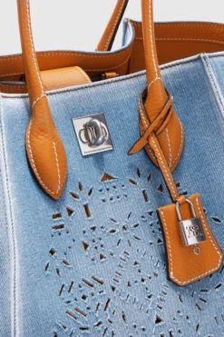 ERMANNO SCERVINO Medium Maggie In Denim With Handmade And Hand-finished Geometric Cut-out -Angelina Store D463S754ICNJ 94037 04