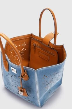 ERMANNO SCERVINO Medium Maggie In Denim With Handmade And Hand-finished Geometric Cut-out -Angelina Store D463S754ICNJ 94037 05