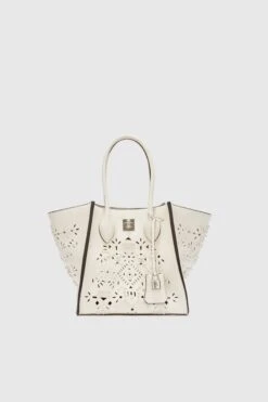 ERMANNO SCERVINO Medium Maggie In Hammered Calfskin With Geometric Carving Made And Finished By Hand