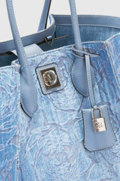 ERMANNO SCERVINO Floral-patterned Devore Denim Medium Maggie -Angelina Store D463S754QMV S4217 04 904a0436 8d14 4f94 b434 19bb41f47b5a