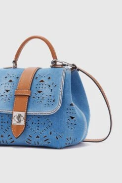 ERMANNO SCERVINO Mini Liza In Denim With Geometric Cut-out Made And Finished By Hand -Angelina Store D463S758ICNJ 94037 04 4190fef8 d778 4f6d a664 b0c4529e410f