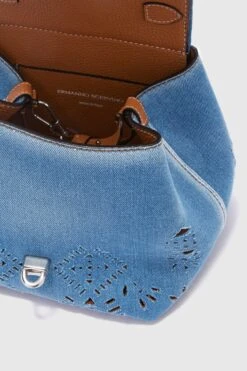 ERMANNO SCERVINO Mini Liza In Denim With Geometric Cut-out Made And Finished By Hand -Angelina Store D463S758ICNJ 94037 05 7c424624 dc86 4905 a000 f31a7b65278b