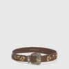 ERMANNO SCERVINO Brown Split Leather Belt With Hand-made Floral Motifs -Angelina Store D463T315RDIW 91230 01 18d27e53 7a21 479f aef0 18db35d1295a
