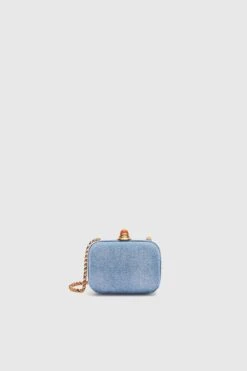 ERMANNO SCERVINO Micro Clutch Jewel In Hand-aged Jeans