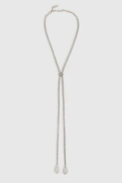 ERMANNO SCERVINO Adjustable Silver Micro Stone Necklace