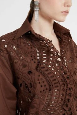 ERMANNO SCERVINO Oversize Cotton Poplin Shirt With Sangallo Effect A Jour -Angelina Store D464K613RXT 91220 04 8d0fda29 9999 4ff0 8e22 b788fea1a024