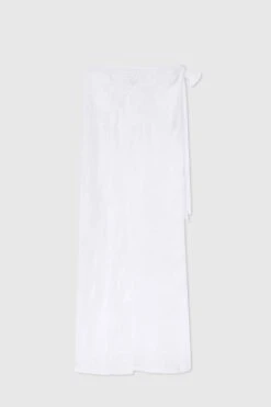 ERMANNO SCERVINO Handmade Ramie Pareo Skirt With Floral Embroidery