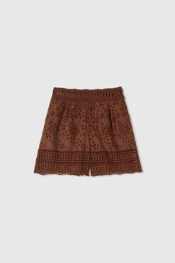 ERMANNO SCERVINO Cotton-blend Shorts In Sangallo Workmanship With A Jour Effect
