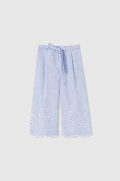 ERMANNO SCERVINO Cotton Coulottes With Tie Print And Sangallo Lace Details