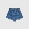 ERMANNO SCERVINO Cotton Chambray Shorts With Elasticated Waist And All Over Sangallo A Jour Workmanship -Angelina Store D464P701KOX 94037 01