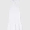ERMANNO SCERVINO Long Cut-out Dress In Pure Linen With Chantilly Lace Applique -Angelina Store D464Q629NZB 10602 01