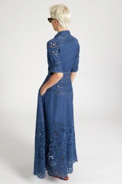 ERMANNO SCERVINO Long-sleeved Midi Chemise Dress With Floral And Geometric Sangallo Lace Details And Sash At Waist 11 ERMANNO SCERVINO Long-sleeved Midi Chemise Dress With Floral And Geometric Sangallo Lace Details And Sash At Waist -Angelina Store D464Q702KOX 94037 05 1560cd32 57a7 4ae9 986f 4584a1d61b09