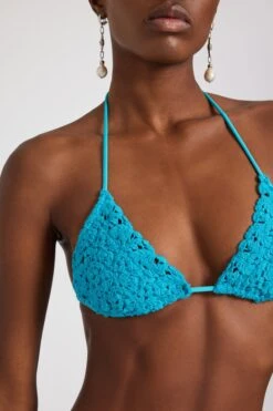 ERMANNO SCERVINO Aqua Green Macrame Lace Triangle Bikini -Angelina Store D464Y332LJS 65123 03