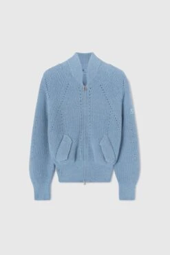 ERMANNO SCERVINO Pure Cashmere Bomber With Pearl Stitch Craftsmanship