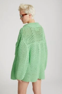 ERMANNO SCERVINO Caban In Crochet Cotton Knit, Buttons And Front Pockets -Angelina Store D465D702FMUJH 30221 06 38a00390 2bb1 4994 a88e 8bcd8dc5d8d5