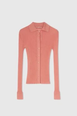 ERMANNO SCERVINO Ribbed Cotton Knit Shirt