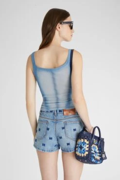 ERMANNO SCERVINO Cotton Blend Tank Top With Organza Effect And Shaded Print 10 ERMANNO SCERVINO Cotton Blend Tank Top With Organza Effect And Shaded Print -Angelina Store D465L302STEKR S4620 04