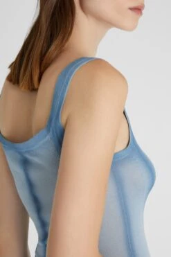 ERMANNO SCERVINO Cotton Blend Tank Top With Organza Effect And Shaded Print 11 ERMANNO SCERVINO Cotton Blend Tank Top With Organza Effect And Shaded Print -Angelina Store D465L302STEKR S4620 05