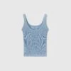 ERMANNO SCERVINO Pure Cashmere Top With Pearl Stitch Weave -Angelina Store D465L345NKM M4607 01