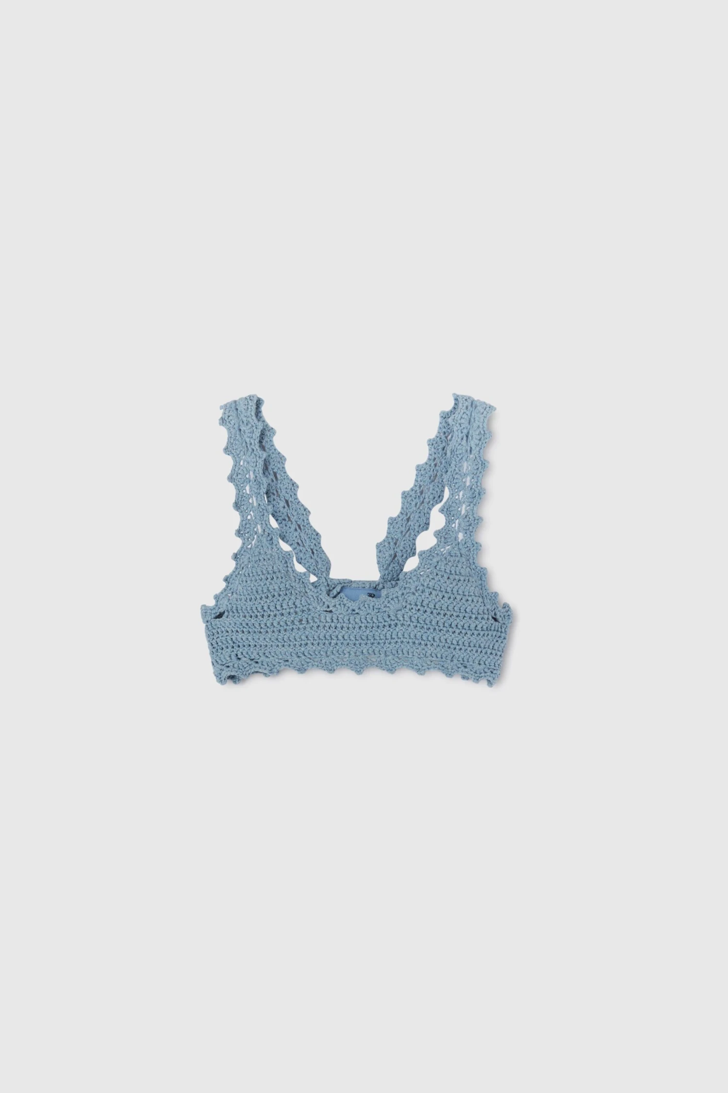 ERMANNO SCERVINO Light Blue Bra In Pure Cotton Handmade 3 ERMANNO SCERVINO Light Blue Bra In Pure Cotton Handmade