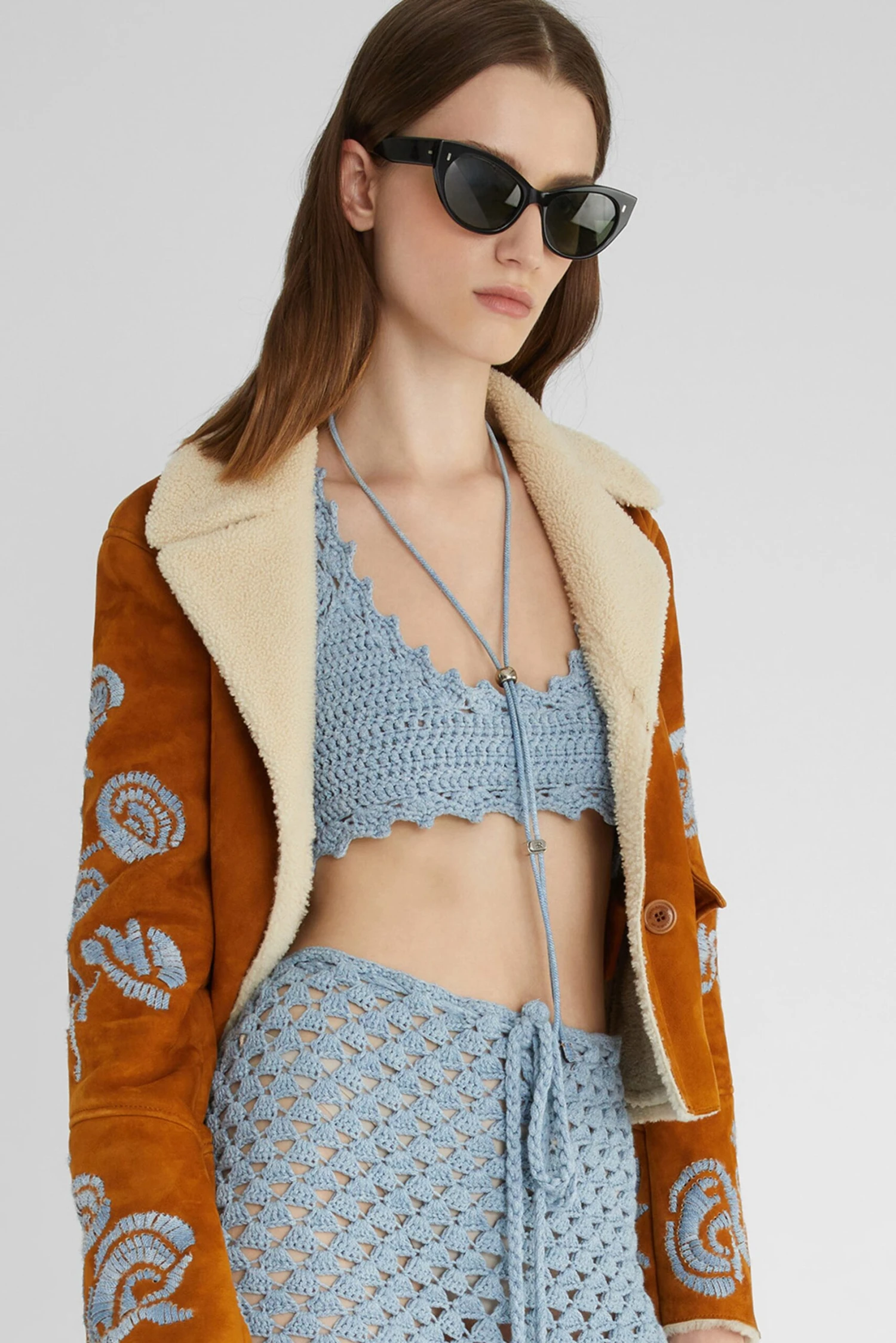 ERMANNO SCERVINO Light Blue Bra In Pure Cotton Handmade 4 ERMANNO SCERVINO Light Blue Bra In Pure Cotton Handmade - Image 2