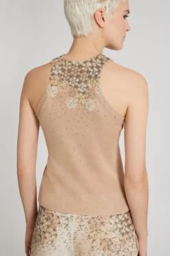 ERMANNO SCERVINO Pure Cotton Knitted Tank Top With Crystals -Angelina Store D465L700ERRXV 41112 05 e5c51f91 dedd 4ca1 bfb5 1af124bdf3d1