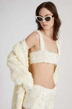 ERMANNO SCERVINO Cotton Knit Bra With Sequins -Angelina Store D465L718CPSQE 10105 02