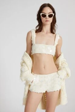 ERMANNO SCERVINO Cotton Knit Bra With Sequins -Angelina Store D465L718CPSQE 10105 03