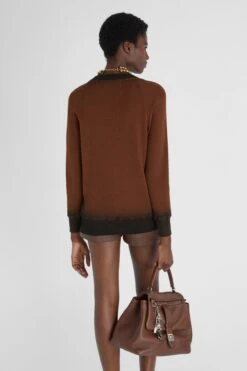 ERMANNO SCERVINO Cotton Blend Cardigan With Organza Effect And Shaded Print -Angelina Store D465N300STILQ S4621 04