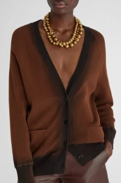 ERMANNO SCERVINO Cotton Blend Cardigan With Organza Effect And Shaded Print -Angelina Store D465N300STILQ S4621 05