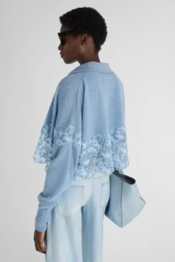 ERMANNO SCERVINO Crop Cardigan In Pure Cashmere With Lace -Angelina Store D465N309APLGPYU M4607 04