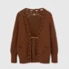 ERMANNO SCERVINO Pure Cotton Cardigan With Hand-made Crochet Details And Crystal Pin -Angelina Store D465N314OQI 91230 01
