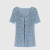 ERMANNO SCERVINO Pure Cotton Cardigan Handmade With Crochet Flower Application -Angelina Store D465N322FMTJJ M4605 01